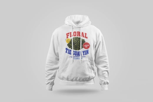 Hoodie — Floral Tie Guan Yin